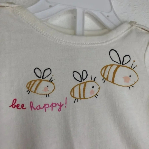 Baby Gap skirt outfit Bee Happy pastel linen stripes size 3-6 months - Picture 6 of 13